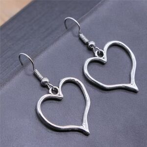 Silver Peach Hollow Heart Drop Earrings Dangle Pendant Charm Fashion Jewlry Love
